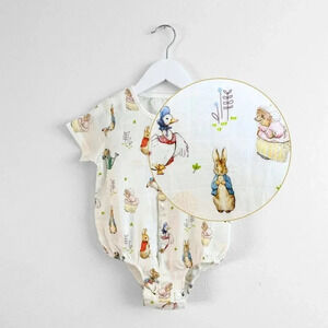 NWT Adorable Peter Rabbit Short Sleeve Baby Romper Onesie One-Piece 9-12M